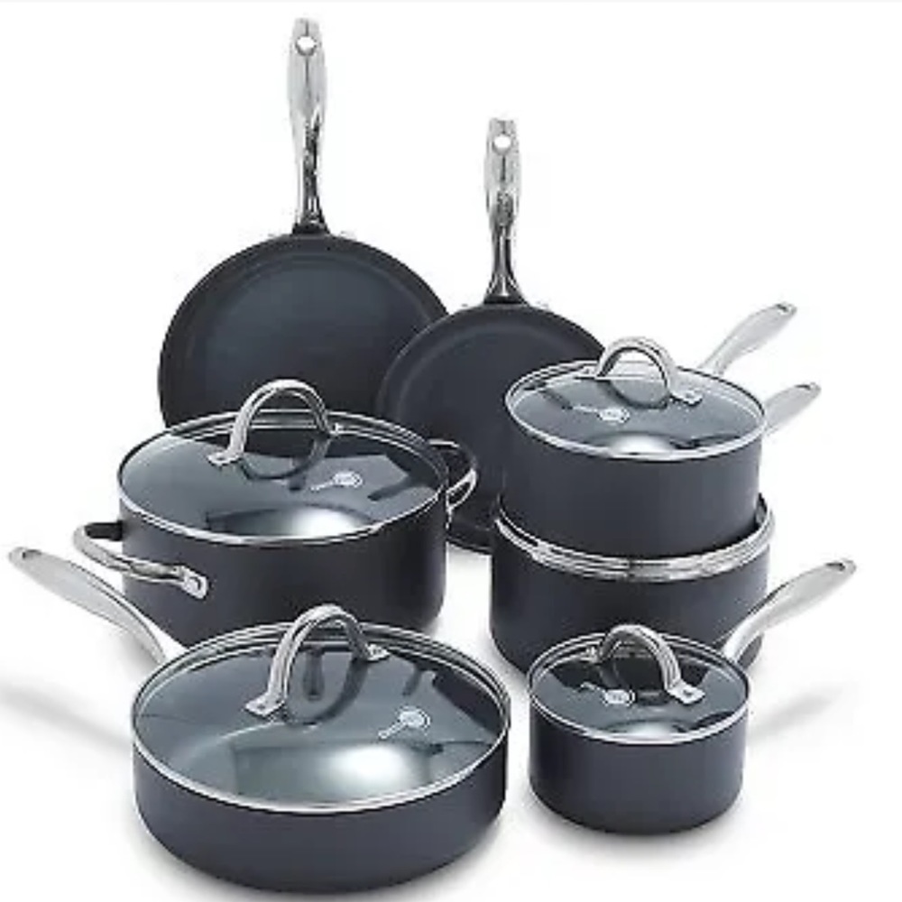 GreenPan Madison 12pc Hard Anodized Ceramic Non-Stick Cookware Set